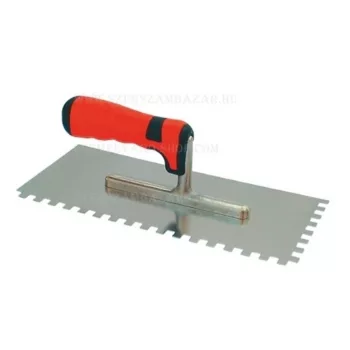   Bautool fogazott glettvas (német) gumírozott soft nyél 6×6mm 280×130 mm (b3213286)