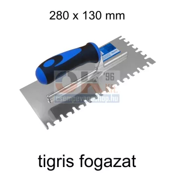   Bautool fogazott glettvas gumírozott soft nyél tigris fogazás 280×130 mm (b3288848)