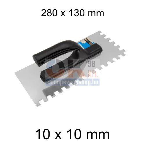 Bautool fogazott glettvas műanyag nyéllel 10×10 mm 280×130 mm (b40563)