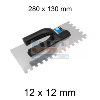  Bautool fogazott glettvas műanyag nyéllel 12×12 mm 280×130 mm (b40570)