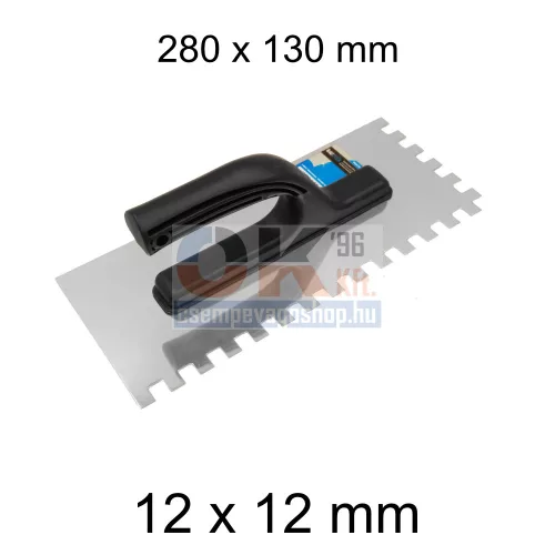 Bautool fogazott glettvas műanyag nyéllel 12×12 mm 280×130 mm (b40570)