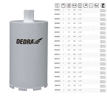   Dedra gyémánt koronafúró beton, kő, és burkolatok hossz.:400mm D 92 mm (hw4092)