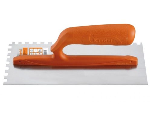 Kapriol fogazott glettvas 120×280mm, 8×8mm, 0,6mm, csúszásmentes nyéllel (k23025)