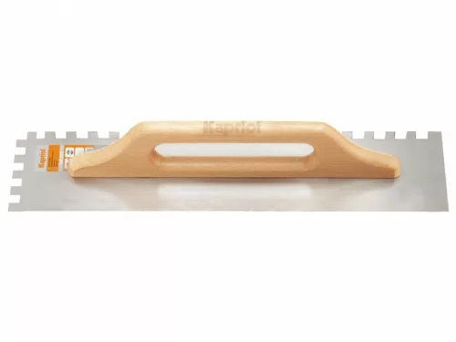Kapriol fogazott glettvas 140×500mm, 10×10mm, 0,7mm, fa nyéllel (k23042)