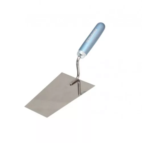 Kubala kéziszerszám, Kőműves burkolókanál fa nyéllel 115 x 160 x 90 mm (mak0808)