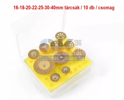 SKT Mini gyémánt vágótárcsa készlet, 16-40 mm 10db / készlet (skt1750db10)