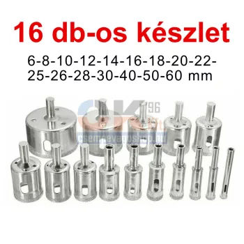   SKT 210 Basic vizes gyémántfúró készlet 16 db-os (skt21016)