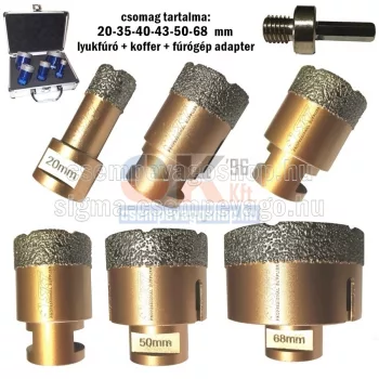   SKT 226 PRO gyémánt lyukfúró készlet 20-35-40-43-50-68 mm (skt226008b)
