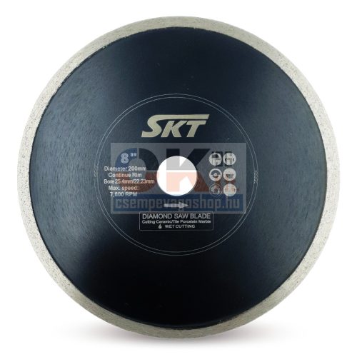 SKT 537 gyémánttárcsa száraz-vizes vágáshoz 200×22,2/25,4mm (skt537200)